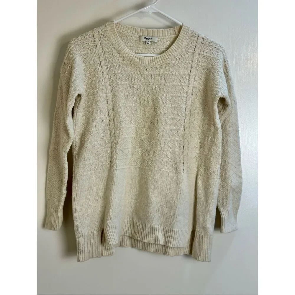 Madewell cream sweater size S wool blend “flaw”